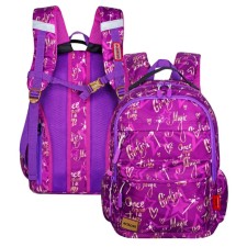 Youth backpack 43 x 29 x 18 cm, ergonomic back, Across 155, purple 155-14