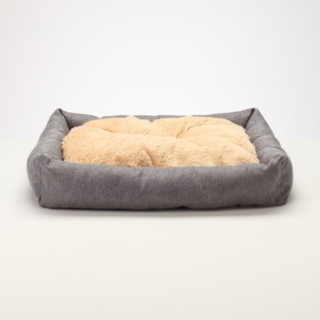An animals bed, 60*50*15 cm, martial, synthetic winterizer, temptation. Fur, gray-1