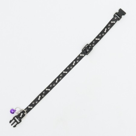 Collar of "paws-capacity" with a bell, kapron, 30 x 1 cm, black-3