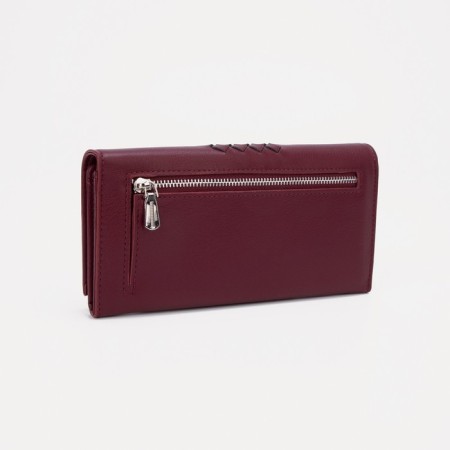 Women's wallet on magnets, burgundy color-1
