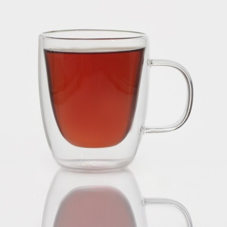 Glass mug with double walls "Duo", 400 ml