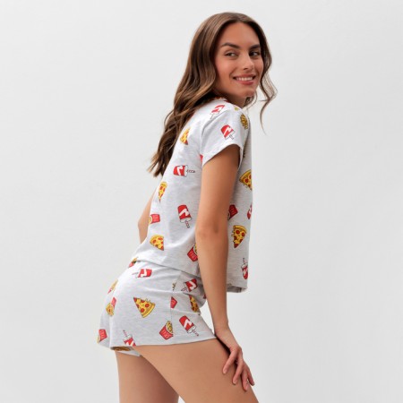 Female pajamas (T -shirt and shorts) KAFTAN PIZZA p. 40-42, gray-2