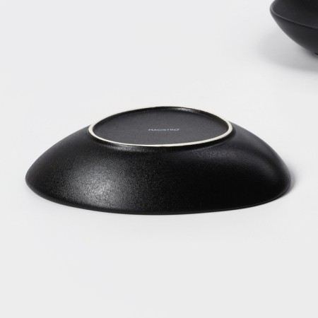 A set of porcelain plates Magistro Carbon, 21 × 18.5 cm, 2 pcs, black color-4