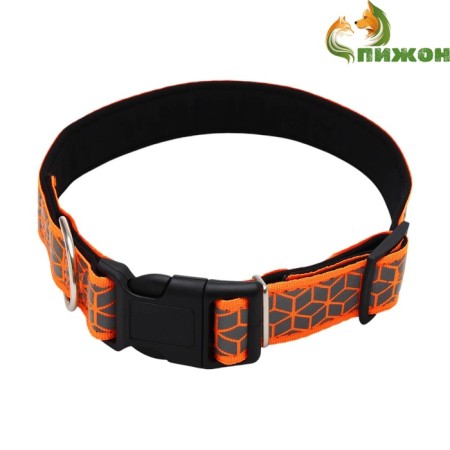 Collar with reflective ornament, 55 x 2.5 cm, orange