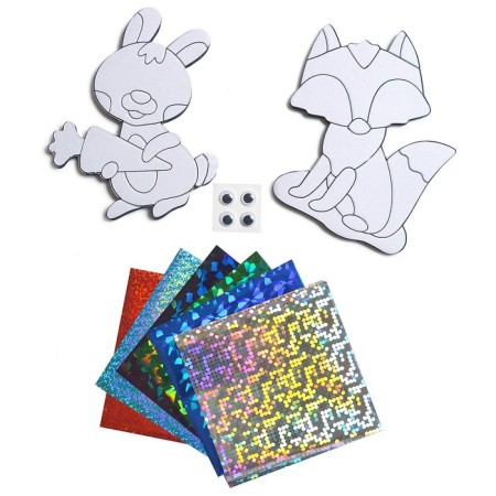 Toys on magnets with foil "Bunny, fox"-2