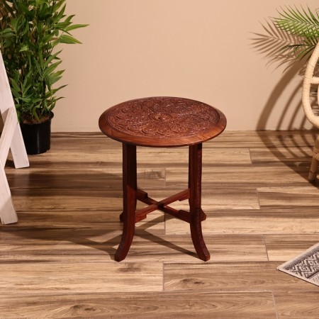 Coffee table 45x45x50 cm, shisham tree-1