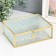 Casket glass with a metal frame "Rectangular with a sheet. Bark" 18.5x14x6.5 cm