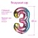 Foil ball 32 "Number 3", Purple gradient
