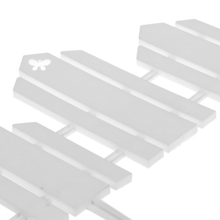 Decorative fence, 25 × 170 cm, 5 sections, plastic, white, "wonderful garden"-9