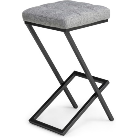 Barry amauri stool Metal/Rogozhka, black/gray 35x36x64 cm-3