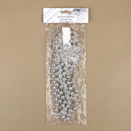 Beads on threads, round, 12 mm, 2 m, silver color-2