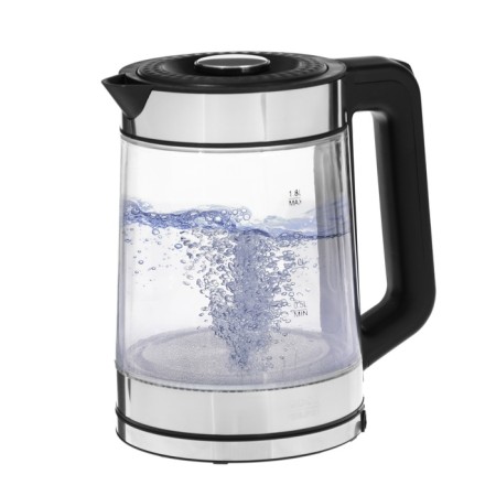 Electric kettle Goodhelper KPG-1801, plastic, glass flask, 1.8 l, 1500 watts, gray-black 1067812