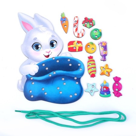 New Year's toy. Lacing "New Year! Bunny with gifts "-3