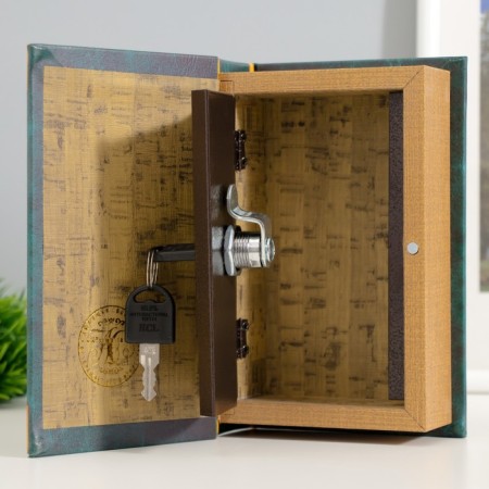 Safe Brush Tree leatherette "Atlas of the World" 17x11x5 cm-2