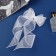 Hair clip "Schoolgirl" bow point, 12x30 cm, white