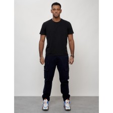 Cargo jeans men, size 48, dark blue color