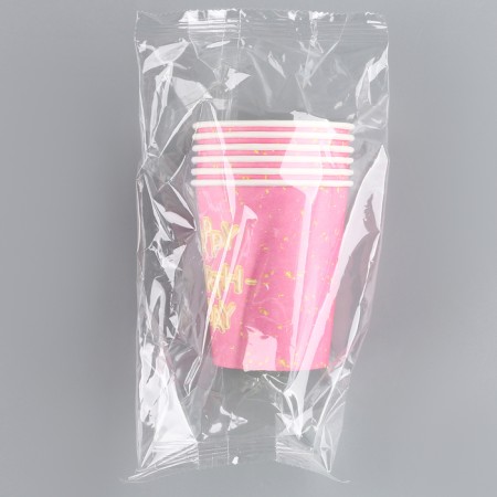 A one -time paper glass "Happy Birthday", a set of 6 pcs., 250 ml-2