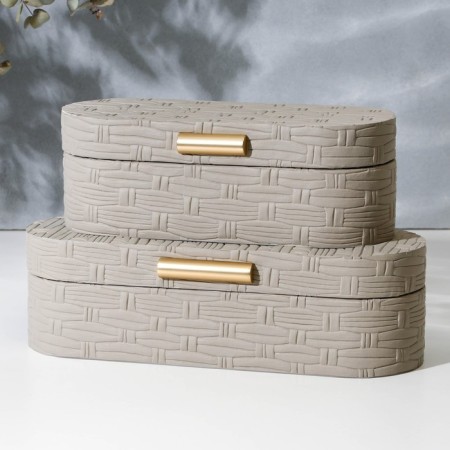 The casket for jewelry "weaving" eco -leather, set 2 pcs.-7