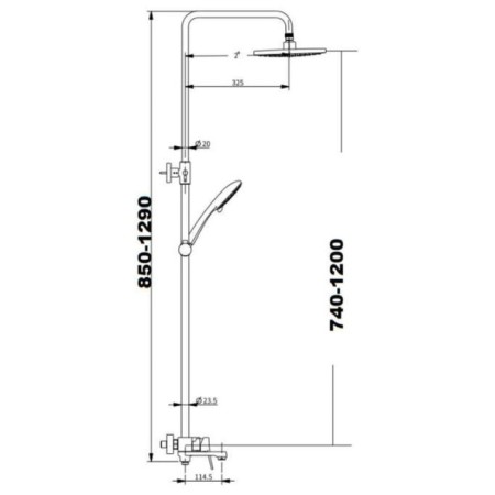 Savol SK-H3401 shower system, tropical shower, shower set, brass, chrome-1