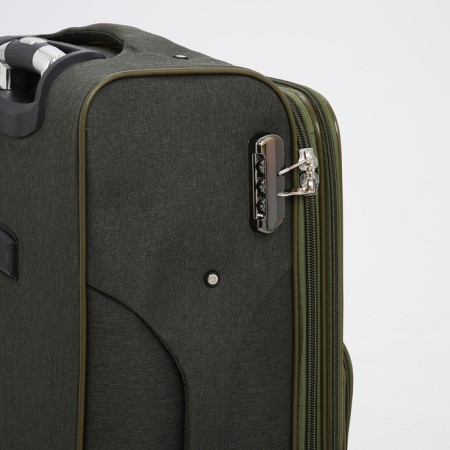 Small 24 suitcase "On a zipper, code castle, with extension, khaki color-4