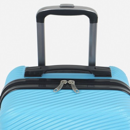 Small 20 suitcase, "Cartes factory", lightning department, code castle, 4 wheels, blue color-4
