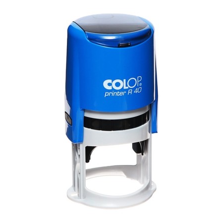 Equipment for round printing automatic Colop Printer R40, diameter 41.5 mm, with a lid, blue body-6