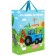 Gift package "by fields" 31x40x11.5 cm, packaging, blue tractor