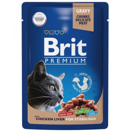 Wet Brit Premium food for sterilized cats, chicken liver in sauce, spider, 85 g