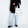 Shoper bag "Flowers", 40 × 35cm, beige color