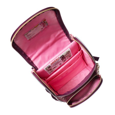School standard, 33 x 25 x 13 cm, Grizzly, + bag for shoes, plush, burgundy-7