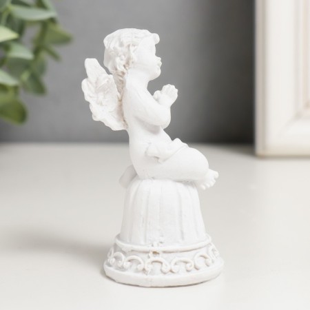 Polystone souvenir "Snowty angel on the bell" 8x4.2x4 cm-1