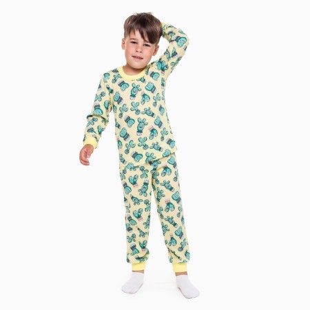 Pajama for a boy, yellow color/cacti, height 98 cm-1