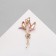 Brooch "Flowers" trio lilies, the color is pink-white in gold