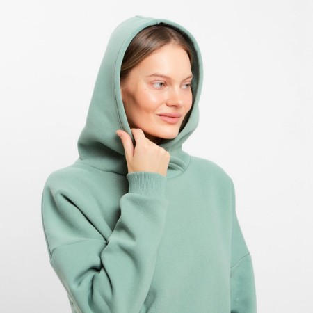 Huds with a hood is launched, olive color, size 46-2