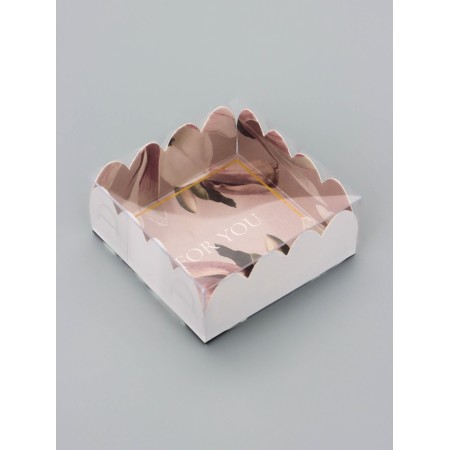 Cookie box, confectionery packaging, "for you", 7 x 7 x 3 cm