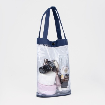 Cosmetic bag on the button, the color is blue-4