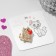 Brooch "Cat in love", red-white color in gold