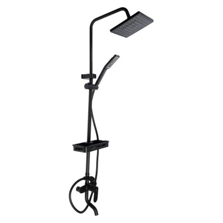 The shower system Zein Z3860, mixer, tropical and hand watering can, shelf, brass, black