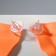 Earrings Metal "brightness" rhombus, orange color