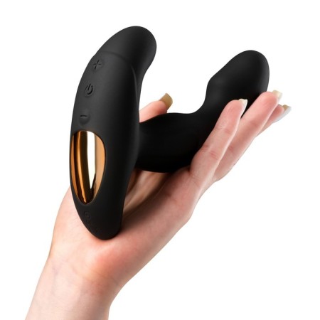 Prostate massager, point stimulator G, vibrovalla, silicone, black-1