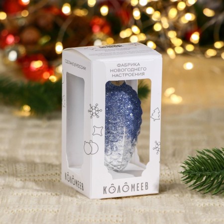 Christmas tree decoration "bump in the snow", transparent series, lilac, gift packaging, H-8cm-1