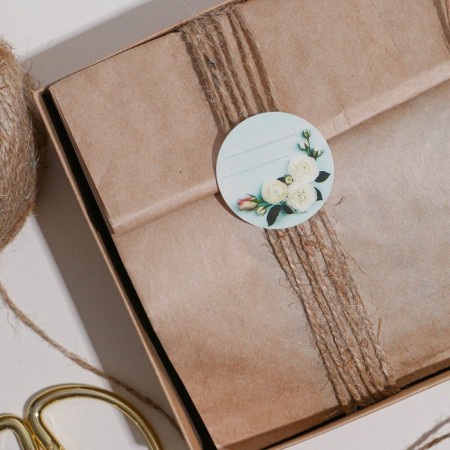 Stickers for gifts and flowers "Flower frame", 9 x 16 cm-2