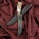 Knife Pchak Sharkhon - large, roe deer, wide handle, Garda tin engraving. ShH-15 (17-19 cm)