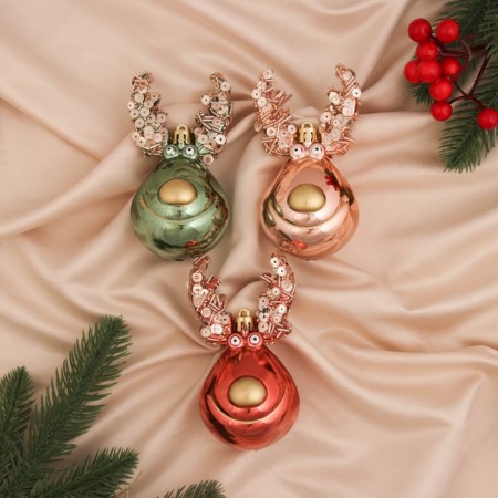 Decoration Christmas tree "Olennok Cole" (set of 3 pcs) 11.5x5.5 cm, mix