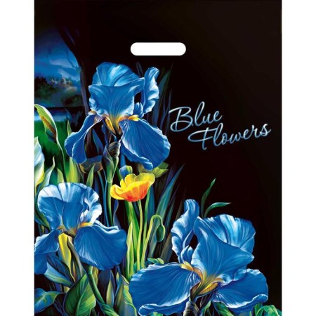 Package "Irises", polyethylene with a cut pen, 38 x 47 cm, 60 μm