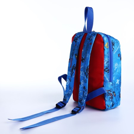 Baby backpack on lightning, 2 outer pockets, blue color-1