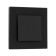 Tot Matte Glass switch, 10 a, 1 cl., Hidden, glass, black