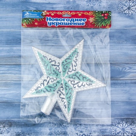 Top "Star" curls, 19x18.5 cm, silver-green-1