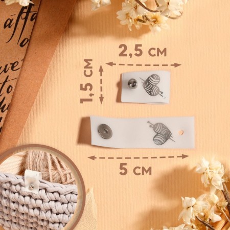 Tag with a "Block" button, 5 × 1.5 cm, 10 pcs, matte/silver color-1