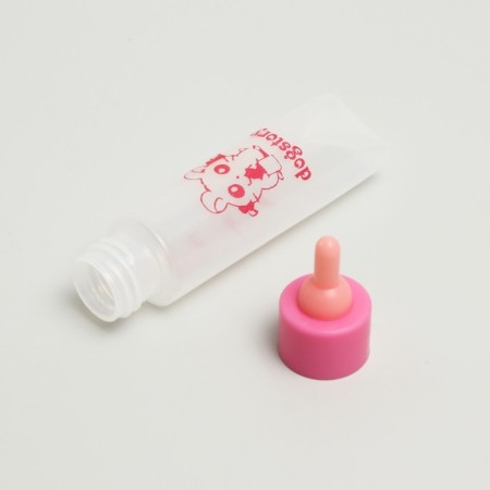 A bottle for feeding rodents 30 ml with silicone nipple (short nose), pink-3